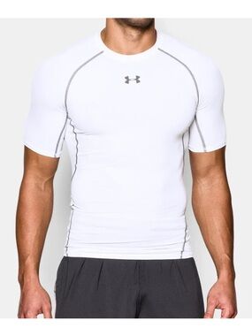 Under Armour Men’s White Short-Sleeve Compression Rash Guard Sz M